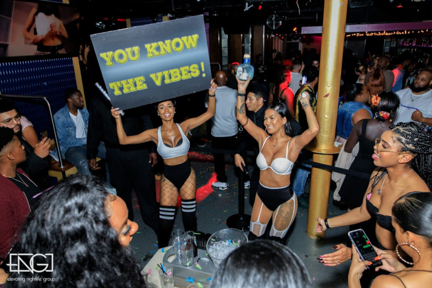 Club promoters dancing, having fun